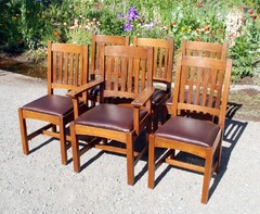 Set of 6 Original L. & J. G. Stickley Dining Chairs in excellent original finish.